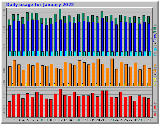 Daily usage for January 2022