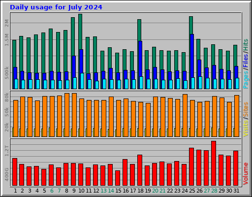 Daily usage for July 2024