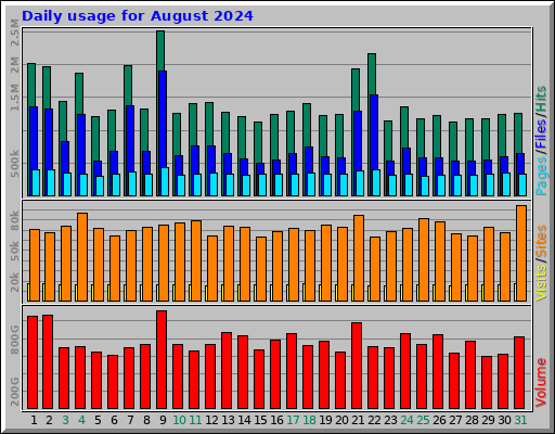 Daily usage for August 2024