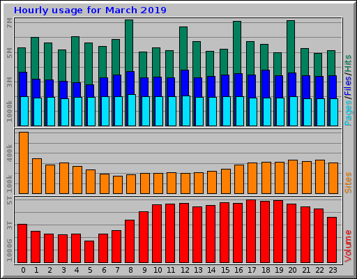 Hourly usage for March 2019