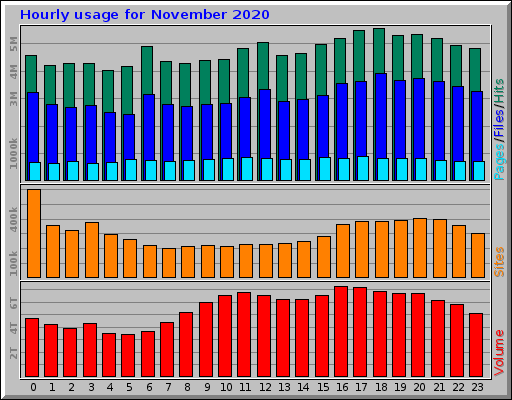 Hourly usage for November 2020