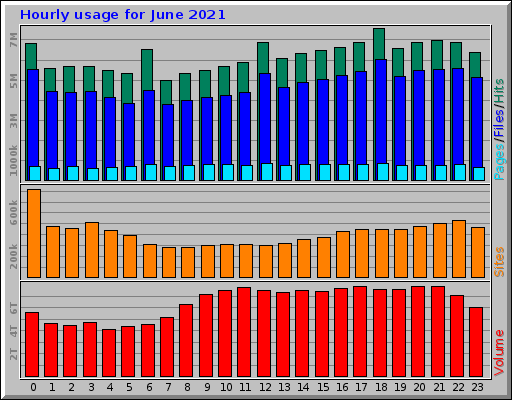 Hourly usage for June 2021