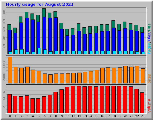 Hourly usage for August 2021