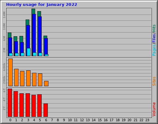 Hourly usage for January 2022