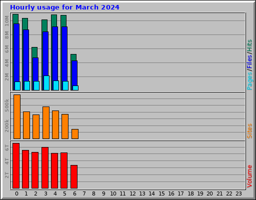 Hourly usage for March 2024